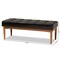 Baxton Studio Sanford Mid-Century Modern Dark Brown Faux Leather and Walnut Brown Finished Wood Dining Bench 184-11345-Zoro - alternate 5